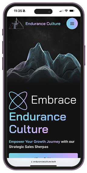 Website shown on a phone
