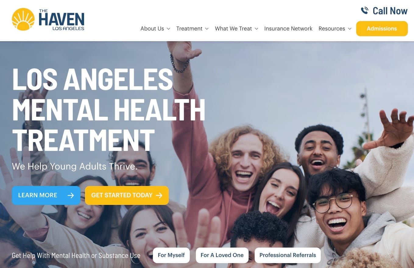 A rehab center website shown on a laptop