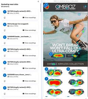 Microsoft Clarity heat map graph for client CRO services