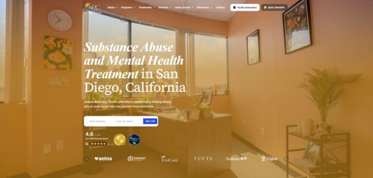 Assure Recovery Center website homepage